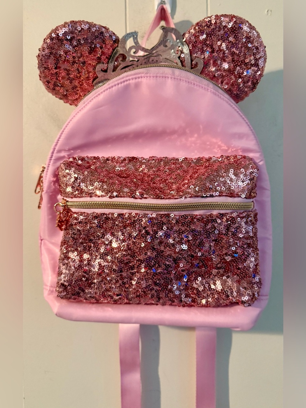 Disney Cruise Line DCL Bibbidi Bobbidi Boutique Backpack Pink Sequin